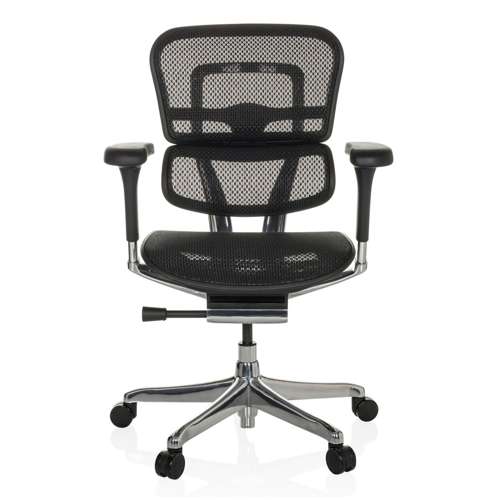 Illustration du produit: Fauteuil de direction hjh OFFICE ERGOHUMAN BASE GEN2, capacité de charge 150 kg, tissu résille, coussin en tissu 470 - 580 mm, noir, sans appui-tête