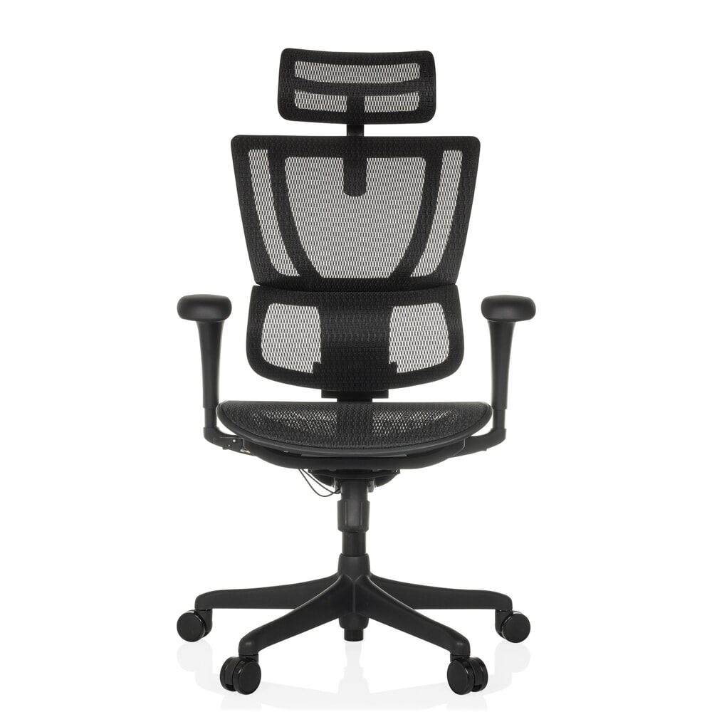 Illustration du produit: Fauteuil de direction hjh OFFICE ERGOHUMAN SLIM ECO M GEN2, dossier flexible, capacité de charge 120 kg, hauteur 1120 - 1340 mm, assise en résille, noir