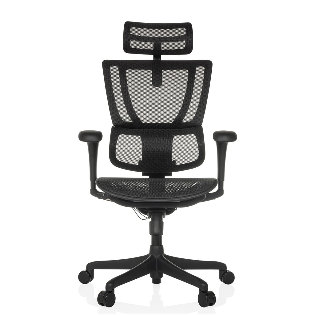 Illustration du produit: Fauteuil de direction hjh OFFICE ERGOHUMAN SLIM ECO M GEN2, dossier flexible, capacité de charge 120 kg, hauteur 1120 - 1340 mm, assise en résille, noir