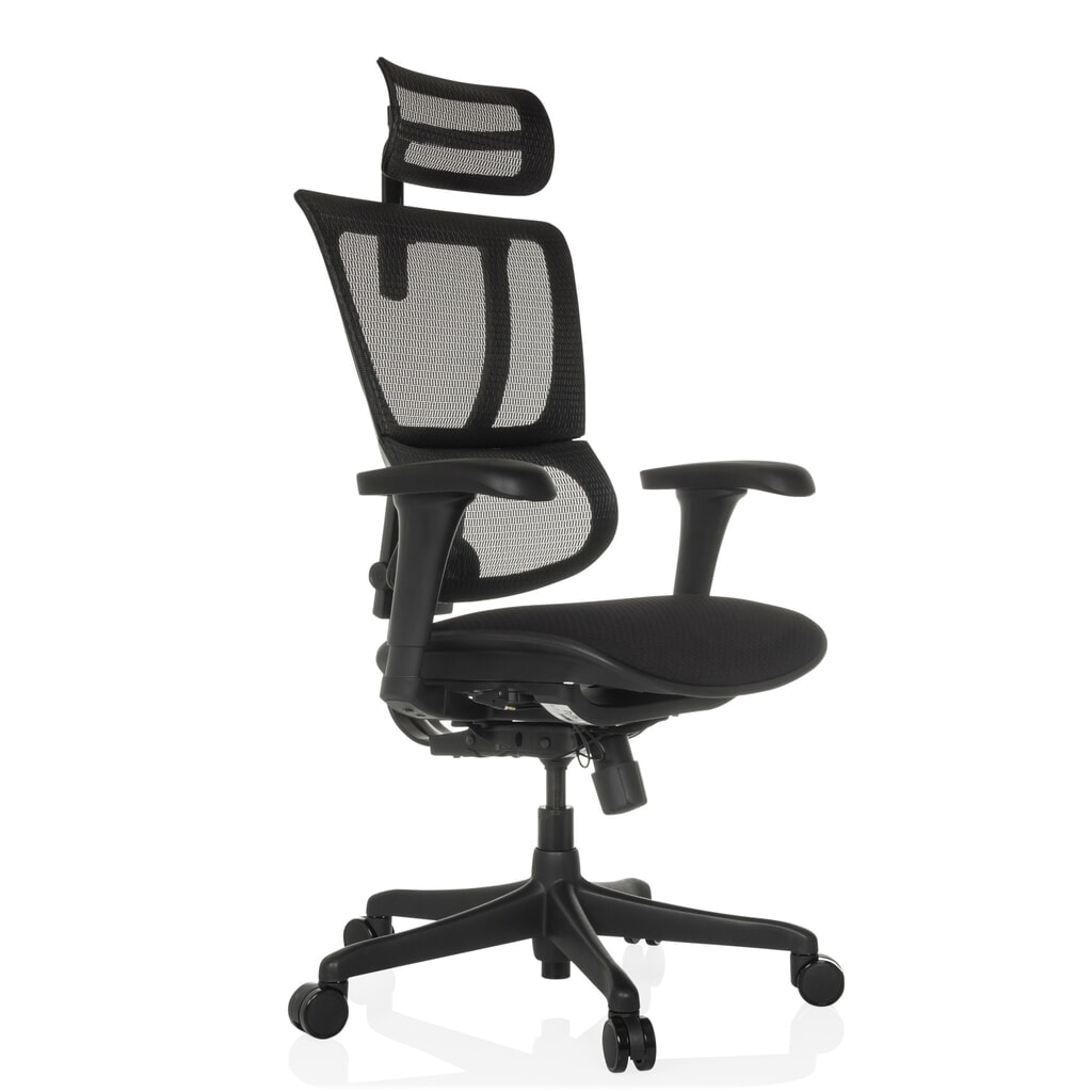 Fauteuil de direction hjh OFFICE ERGOHUMAN SLIM ECO F GEN2, avec dossier flexible, capacité de charge 120 kg, hauteur 1120 - 1340 mm, assise en tissu, noir N° de l'image du produit 8 : Fauteuil de direction hjh OFFICE ERGOHUMAN SLIM ECO F GEN2, avec dossier flexible, capacité de charge 120 kg, hauteur 1120 - 1340 mm, assise en tissu, noir