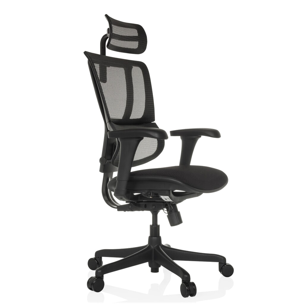 N° de l'image du produit 9 : Fauteuil de direction hjh OFFICE ERGOHUMAN SLIM ECO F GEN2, avec dossier flexible, capacité de charge 120 kg, hauteur 1120 - 1340 mm, assise en tissu, noir