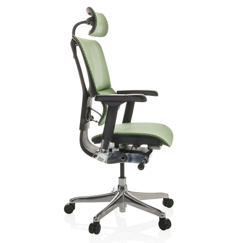N° de l'image du produit 9 : Fauteuil de direction hjh OFFICE ERGOHUMAN SLIM GEN2, avec dossier flexible, capacité de charge 150 kg, vert, accoudoir noir