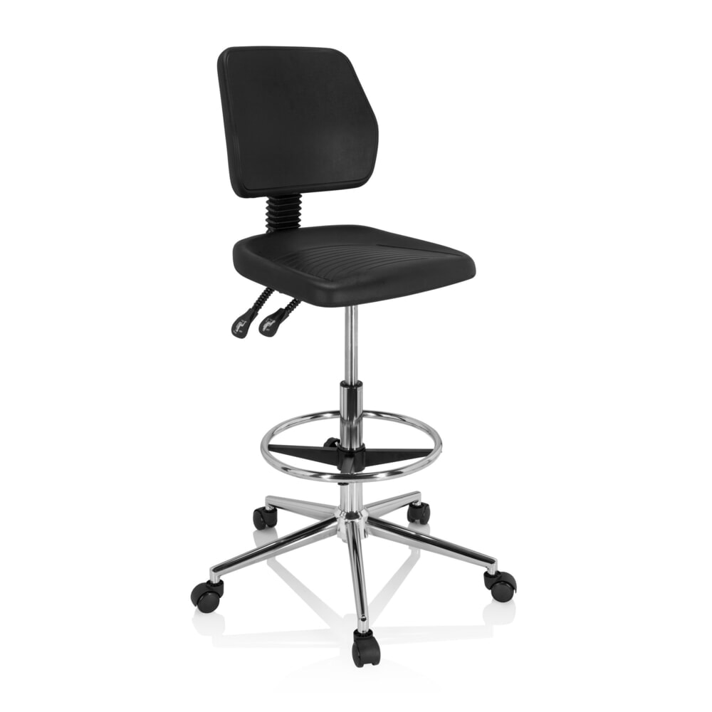 N° de l'image du produit 2 : Tabouret / siège de travail ergonomique hjh OFFICE TOP WORK 11 en mousse rigide, noir