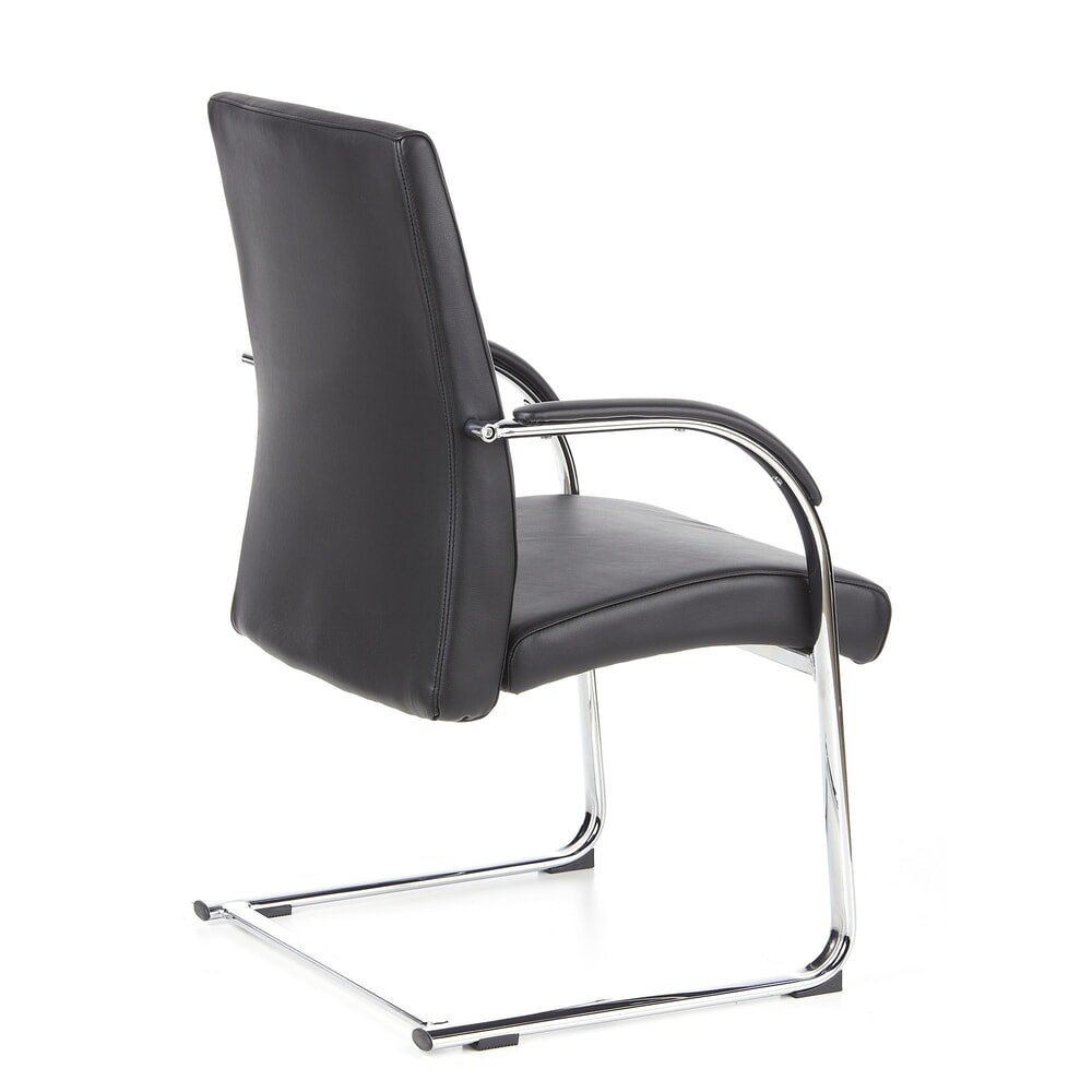 N° de l'image du produit 4 : Chaise de réunion / fauteuil suspendu hjh OFFICE BAROLO V cuir fin, noir