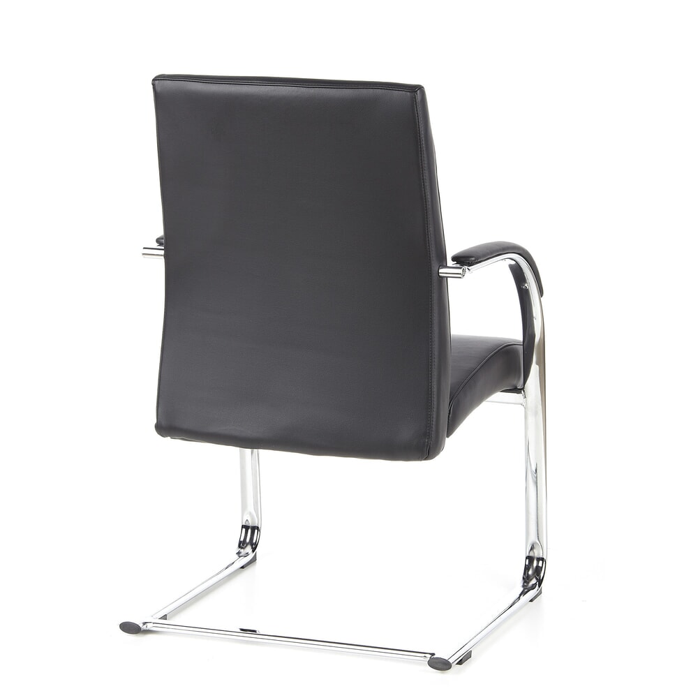 N° de l'image du produit 6 : Chaise de réunion / fauteuil suspendu hjh OFFICE BAROLO V cuir fin, noir