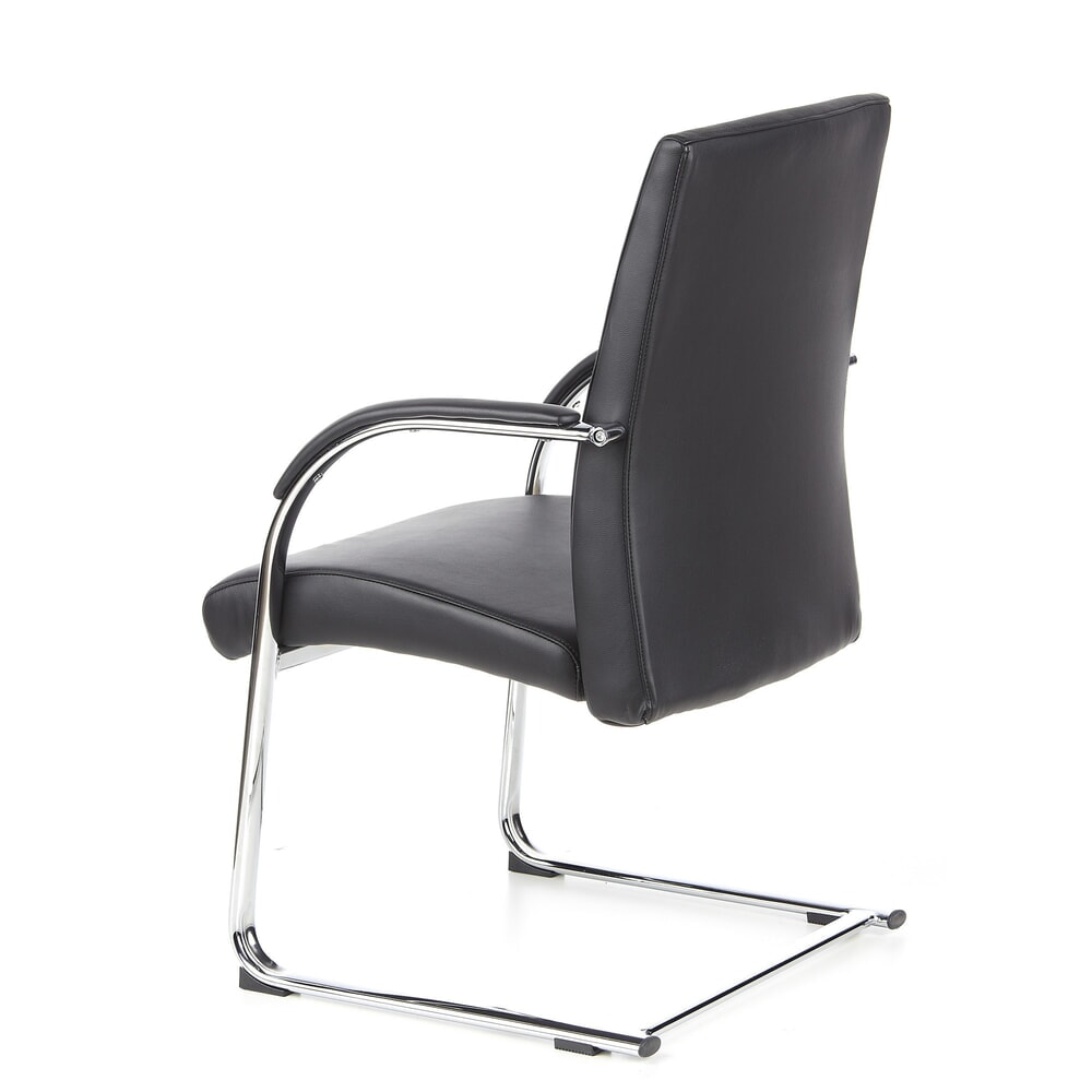 N° de l'image du produit 8 : Chaise de réunion / fauteuil suspendu hjh OFFICE BAROLO V cuir fin, noir