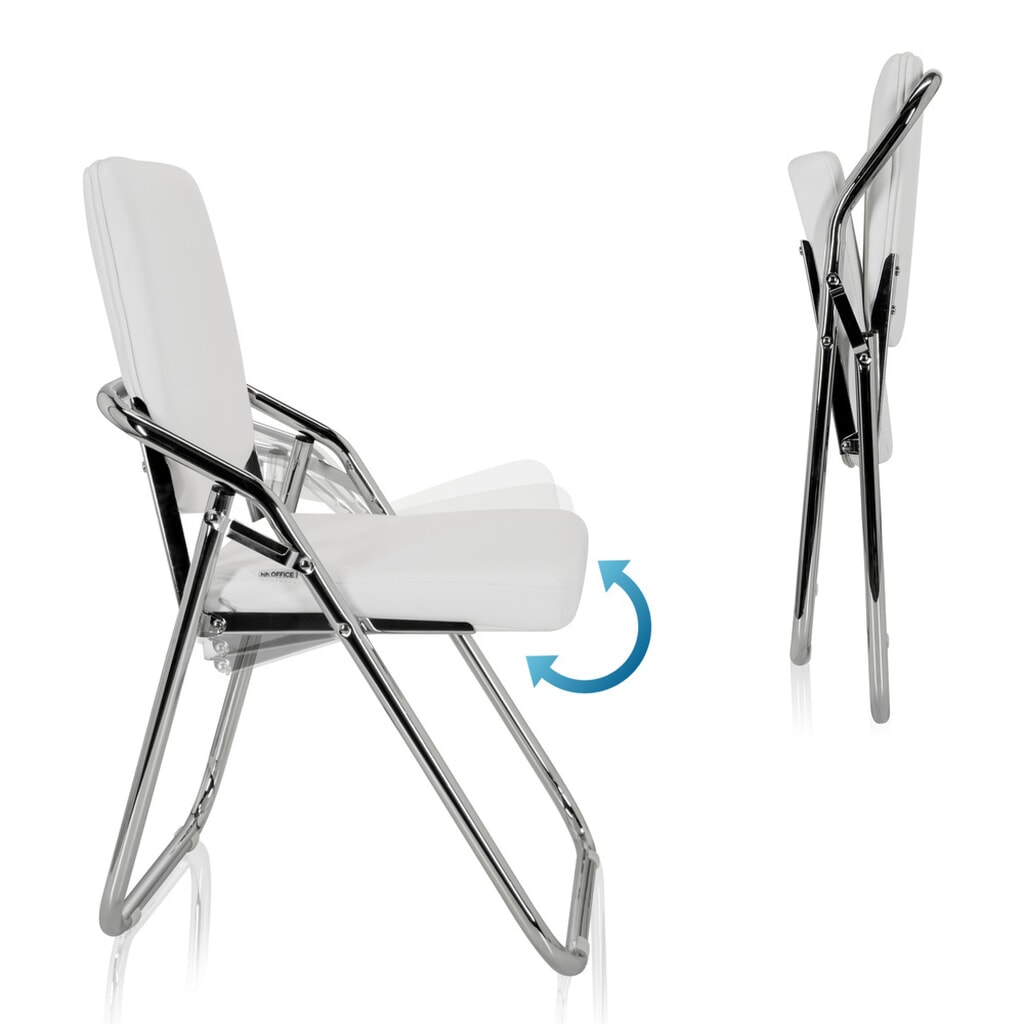 Chaise de réunion / chaise-visiteur hjh OFFICE / ESTO PU, blanc N° de l'image du produit 3 : Chaise de réunion / chaise-visiteur hjh OFFICE / ESTO PU, blanc