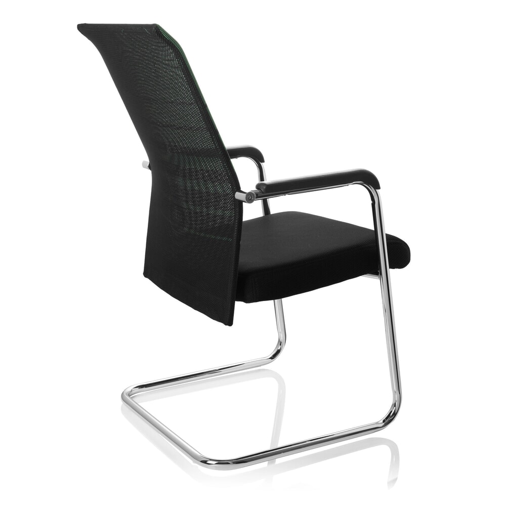 N° de l'image du produit 8 : Chaise de réunion / chaise-visiteur hjh OFFICE / FALCONE V tissu, noir/vert