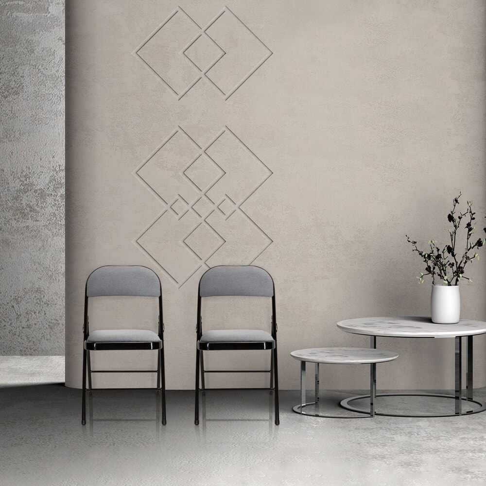 N° de l'image du produit 7 : Chaise de réunion / chaise-visiteur / chaise pliante hjh OFFICE TUDELA II tissu, gris clair