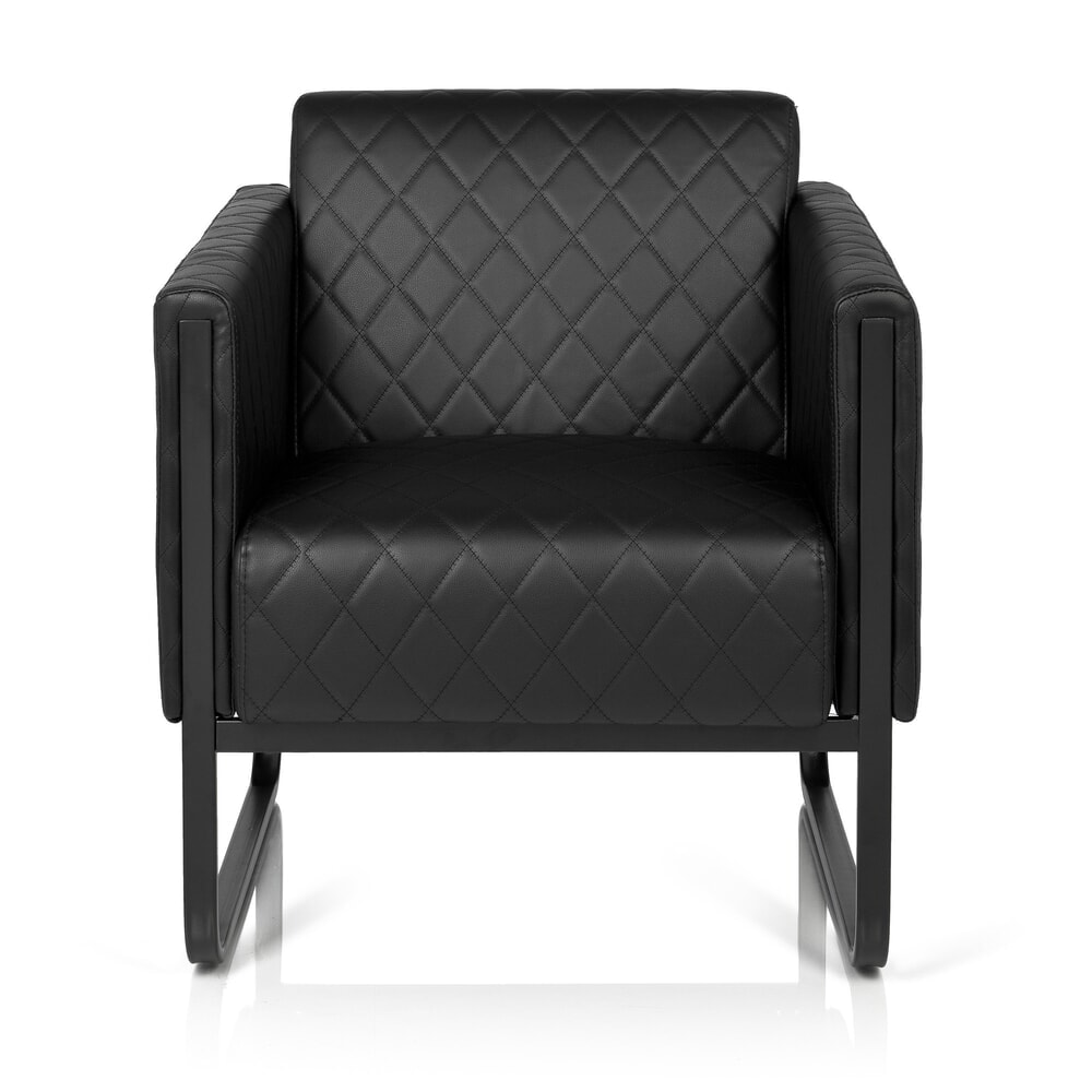 Illustration du produit: Fauteuil lounge hjh OFFICE ARUBA BLACK piètement noir similicuir, 1 place, noir