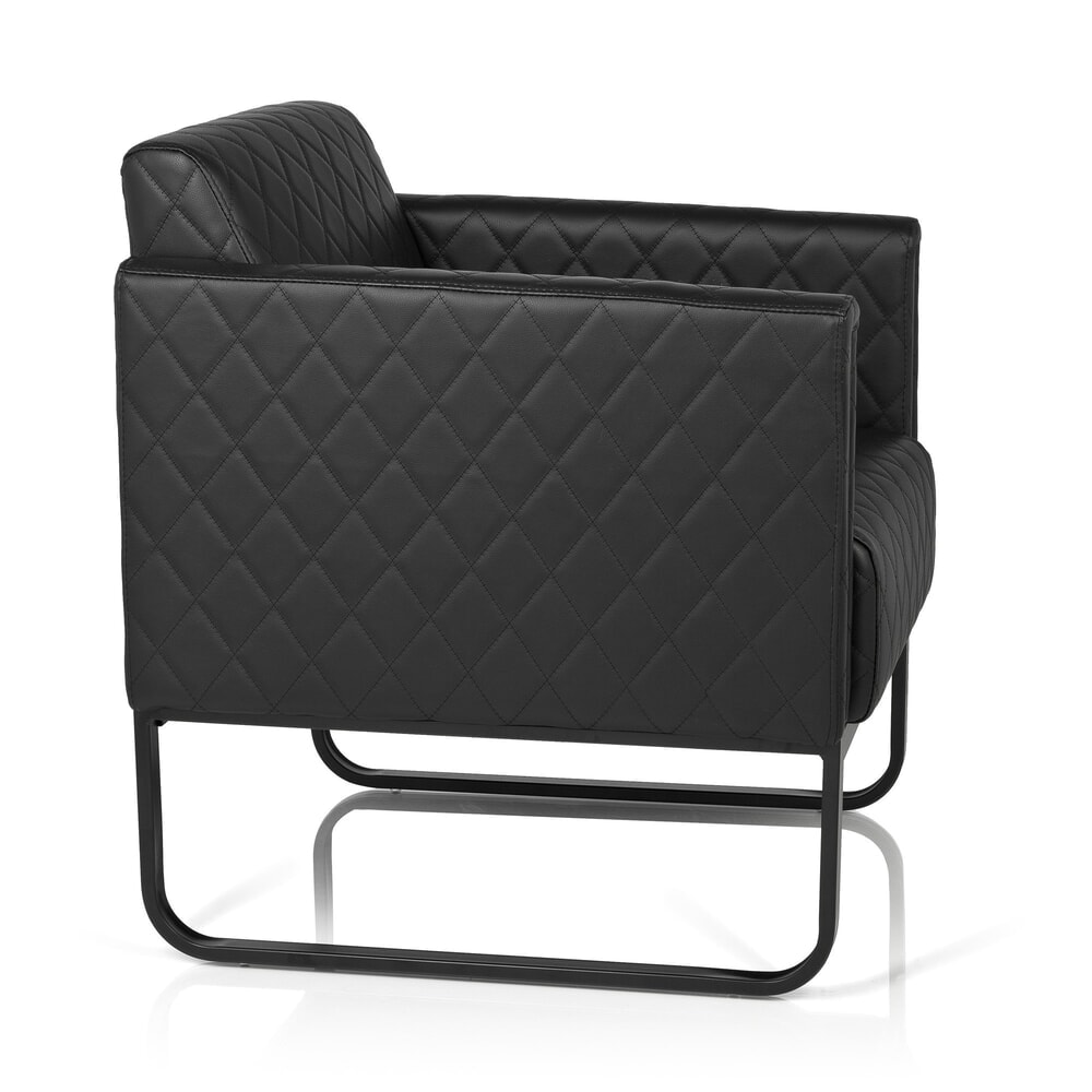 N° de l'image du produit 4 : Fauteuil lounge hjh OFFICE ARUBA BLACK piètement noir similicuir, 1 place, noir