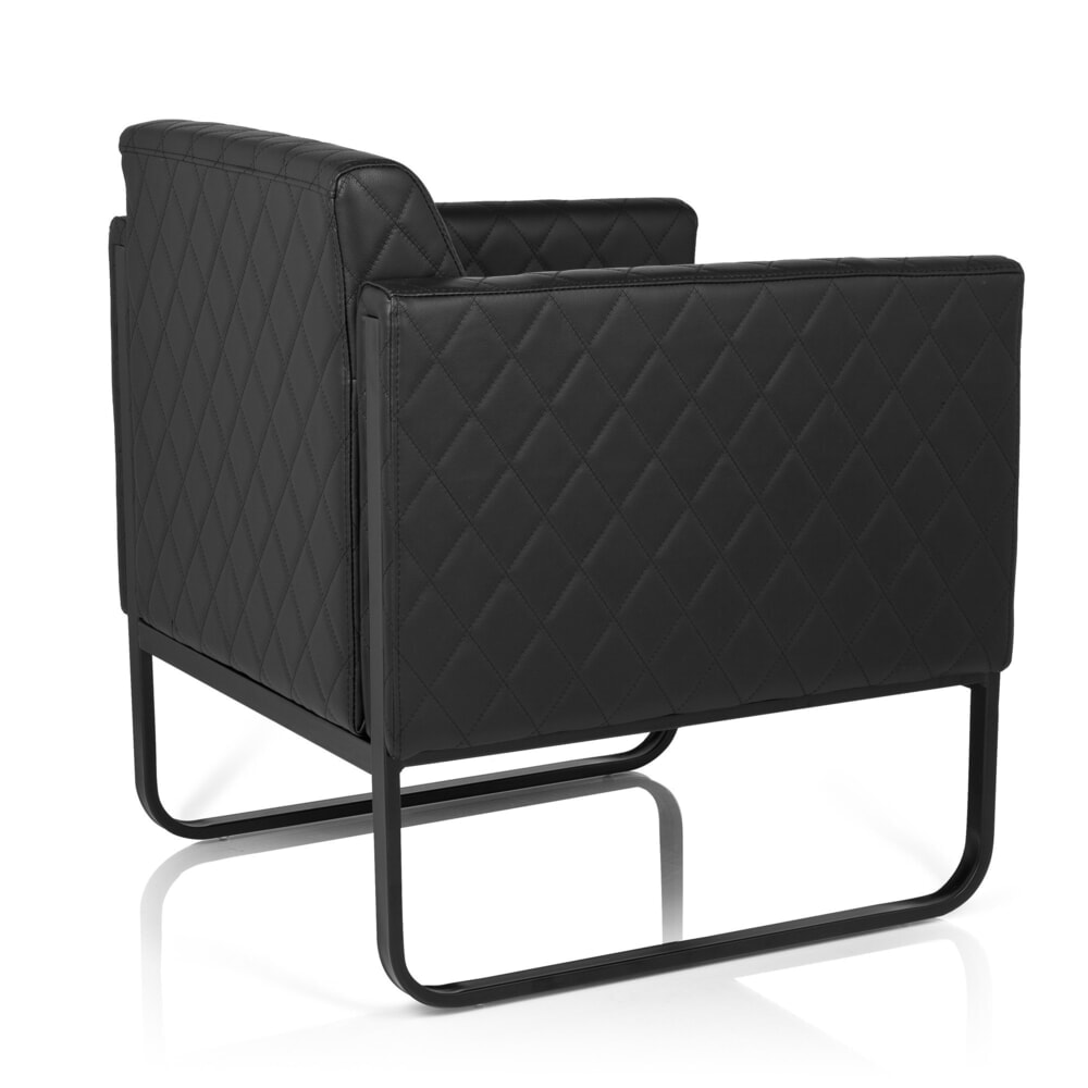 N° de l'image du produit 5 : Fauteuil lounge hjh OFFICE ARUBA BLACK piètement noir similicuir, 1 place, noir