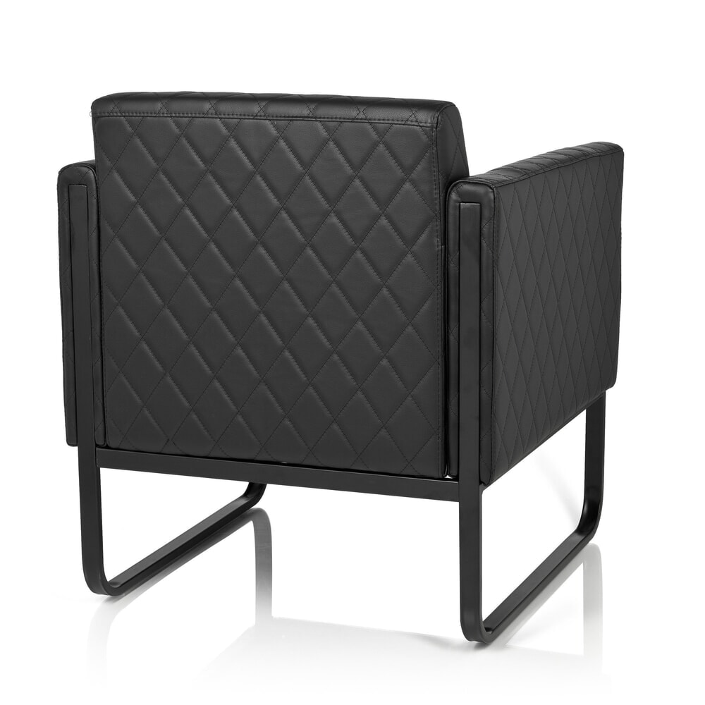 N° de l'image du produit 6 : Fauteuil lounge hjh OFFICE ARUBA BLACK piètement noir similicuir, 1 place, noir