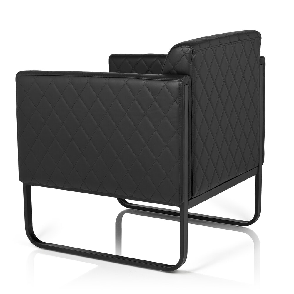 N° de l'image du produit 8 : Fauteuil lounge hjh OFFICE ARUBA BLACK piètement noir similicuir, 1 place, noir