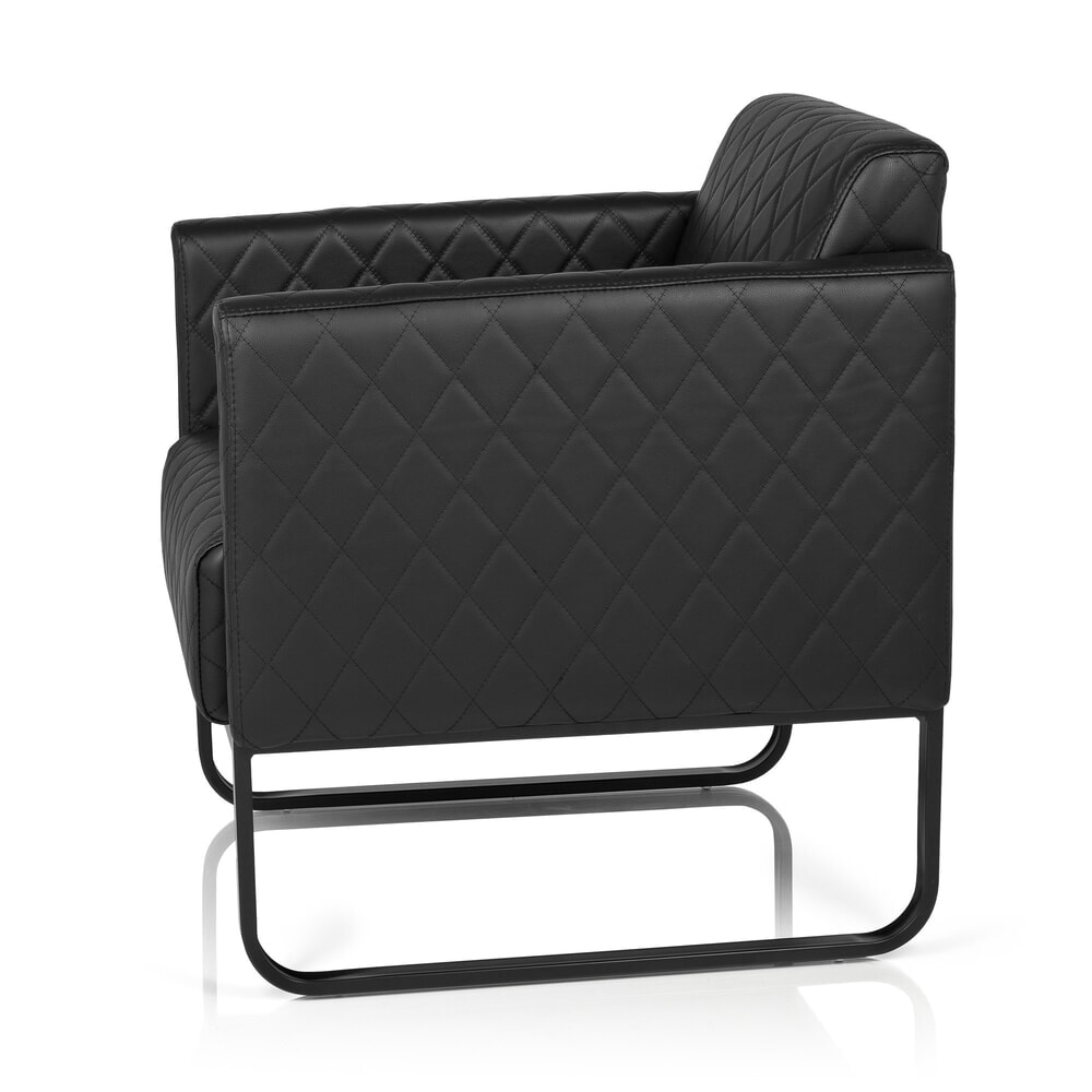 N° de l'image du produit 9 : Fauteuil lounge hjh OFFICE ARUBA BLACK piètement noir similicuir, 1 place, noir