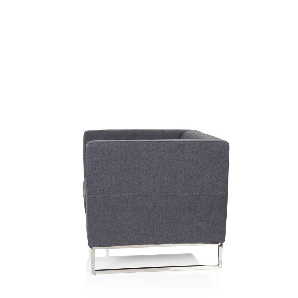 N° de l'image du produit 9 : Fauteuil lounge hjh OFFICE BARBADOS structure acier inoxydable tissu, 1 place, gris foncé