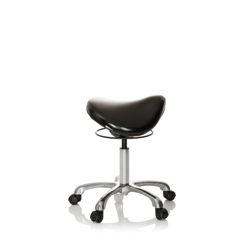 N° de l'image du produit 4 : hjh OFFICE tabouret ergonomique / tabouret-selle ORTHO SIT PU similicuir, noir