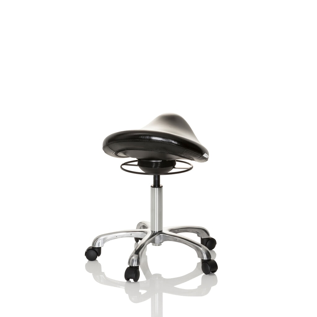 N° de l'image du produit 6 : hjh OFFICE tabouret ergonomique / tabouret-selle ORTHO SIT PU similicuir, noir