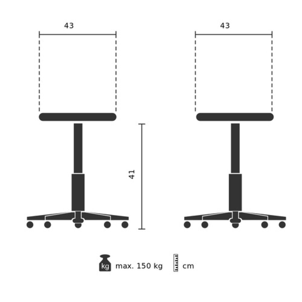 N° de l'image du produit 11 : Tabouret marchepied / tabouret à roulettes hjh OFFICE TIO-M II métal, plastique, gris foncé