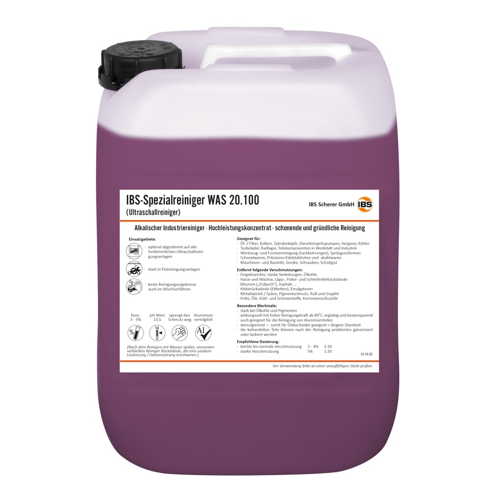 Illustration du produit: Solvant spécial ultrasons IBS WAS 20.100, 20 litres