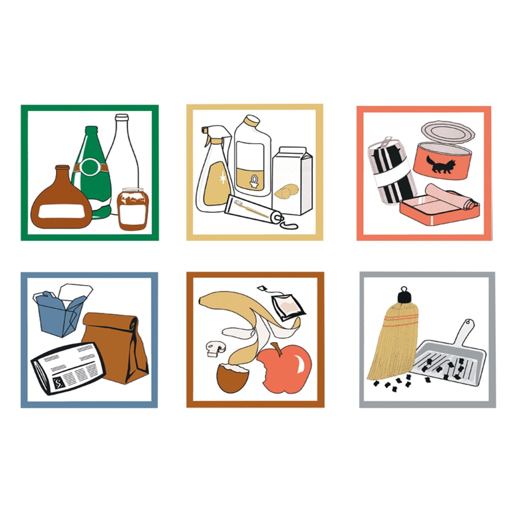 Illustration du produit: Jeu d’autocollants pour collecteur de déchets stumpf®, carrés, 6 pces/UV