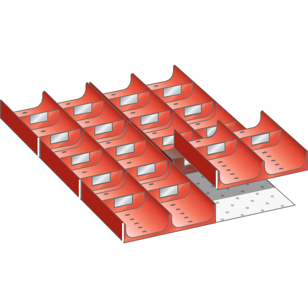 Jeu de compartiments creux LISTA 18x27E, (lxPxFH) 306x459x50 mm, 26 pièces Illustration du produit: Jeu de compartiments creux LISTA 18x27E, (lxPxFH) 306x459x50 mm, 26 pièces