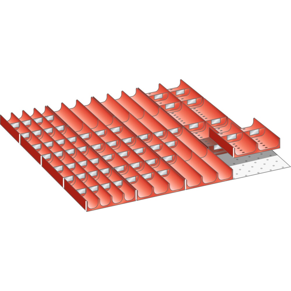 Illustration du produit: Jeu de compartiments creux LISTA 36x36E, (lxPxHF) 612x612x50 mm, 76 pièces