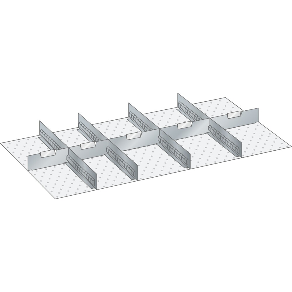 Illustration du produit: Jeu de parois à fentes et de plaquettes de séparation LISTA 54x27E, (lxP) 918x459 mm, 4 parois à fentes, 5 plaquettes de séparation, hauteur de façade 50 mm
