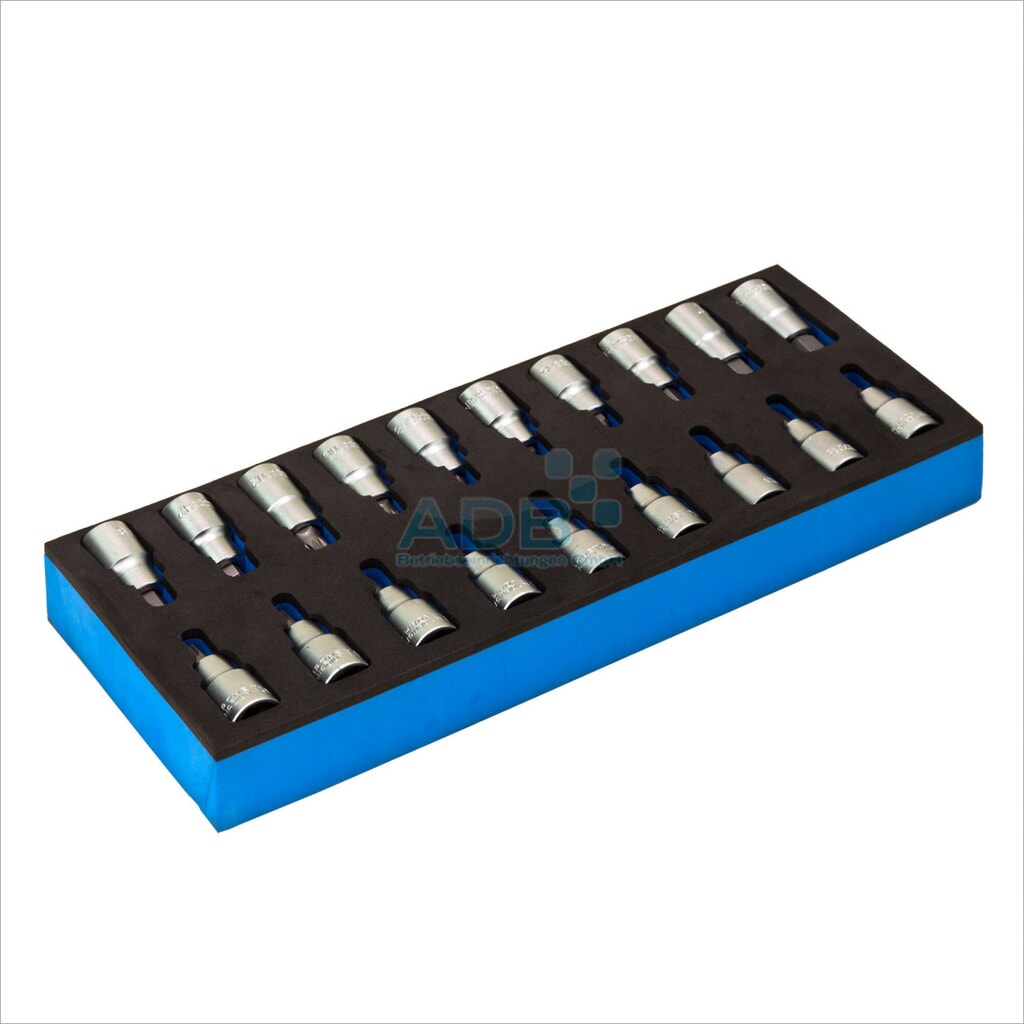 Illustration du produit: Jeu de vis à six pans creux/à six pans ronds, 1/2", 19 pièces, module en mousse