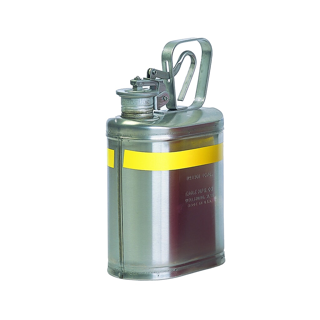 Justrite® Bidon de laboratoire Eagle, acier inoxydable, 3,8 litres, avec robinet de fût Eco et joint néoprène Illustration du produit: Justrite® Bidon de laboratoire Eagle, acier inoxydable, 3,8 litres, avec robinet de fût Eco et joint néoprène