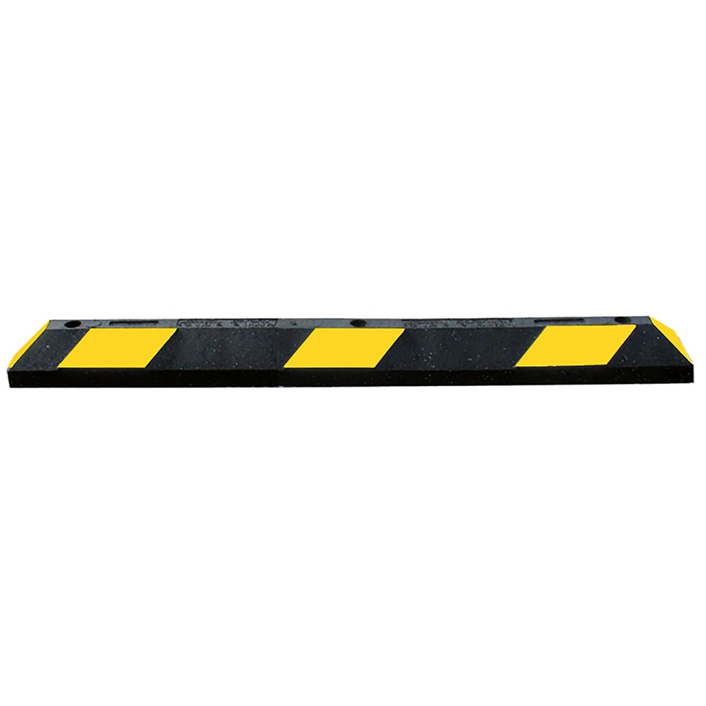 Justrite® Butoir de roue Park-It®, caoutchouc recyclé, largeur 1 800 mm, noir/jaune N° de l'image du produit 1 : Justrite® Butoir de roue Park-It®, caoutchouc recyclé, largeur 1 800 mm, noir/jaune