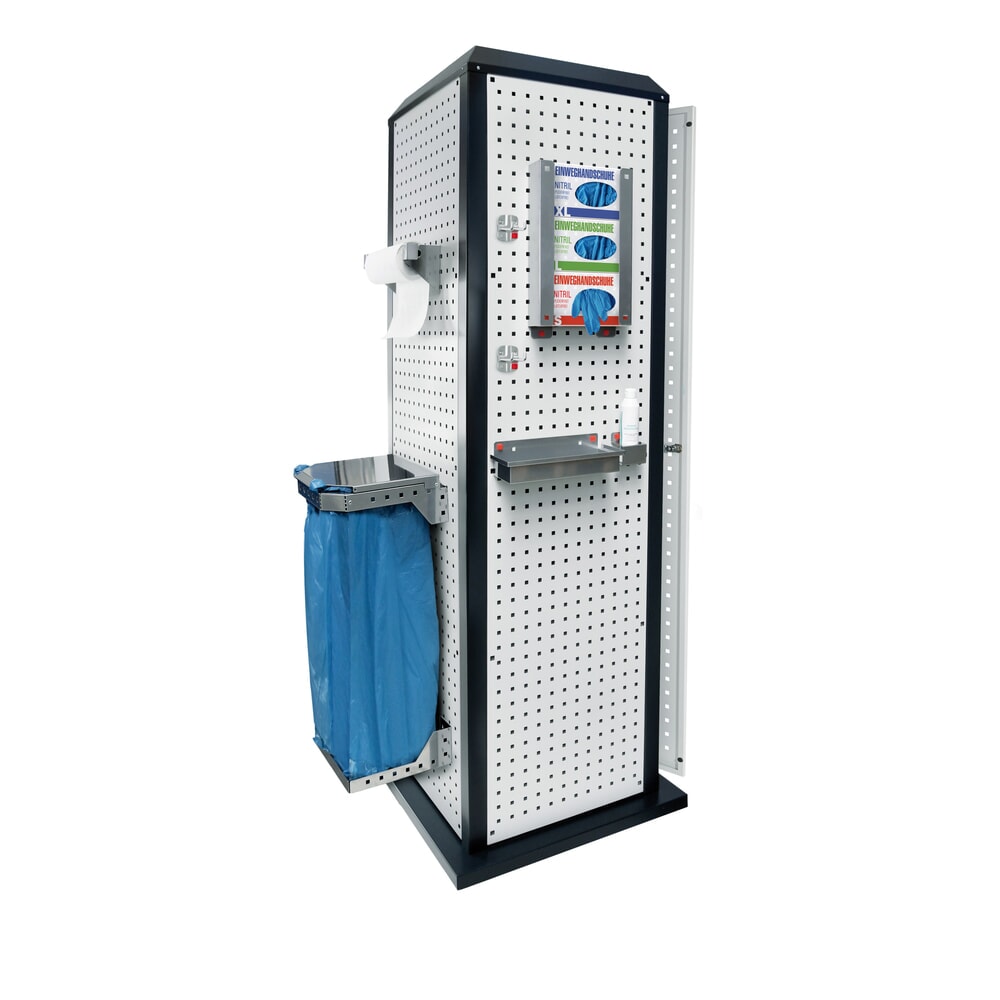 Illustration du produit: Kappes RasterPlan® Station d’hygiène, fixe, avec porte et tablette, HxlxP 2 015 x 700 x 700 mm, modèle 2