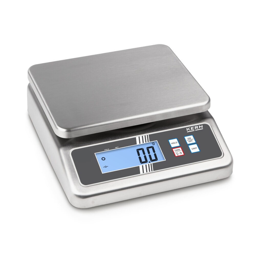 KERN Balance de comptoir en acier inoxydable FOB 10K-3NL, classe de protection IP 67, plage de pesée max. 8/15 kg N° de l'image du produit 1 : KERN Balance de comptoir en acier inoxydable FOB 10K-3NL, classe de protection IP 67, plage de pesée max. 8/15 kg