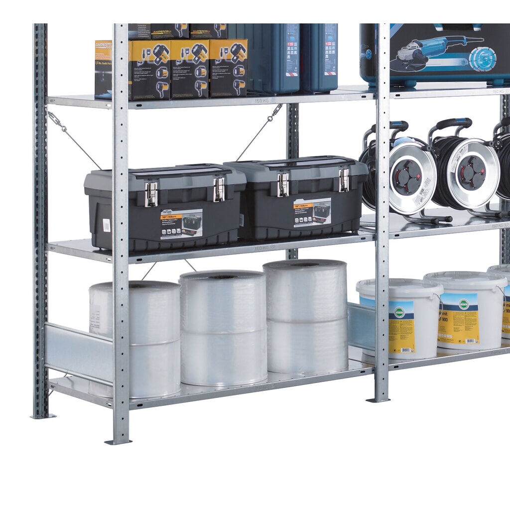 SCHULTE Rayonnage à tablettes galvanisé en kit complet, avec 15 tablettes en tôle d’acier, charge par tablette 150 kg, HxlxP 2 000 x 3 072 x 536 mm N° de l'image du produit 3 : SCHULTE Rayonnage à tablettes galvanisé en kit complet, avec 15 tablettes en tôle d’acier, charge par tablette 150 kg, HxlxP 2 000 x 3 072 x 536 mm
