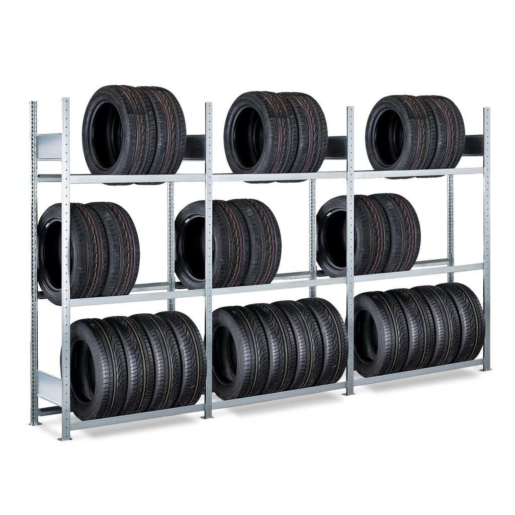 Illustration du produit: Kit complet Rayonnage pour pneus SCHULTE, HxlxP 2 000 x 3 000 x 400 mm