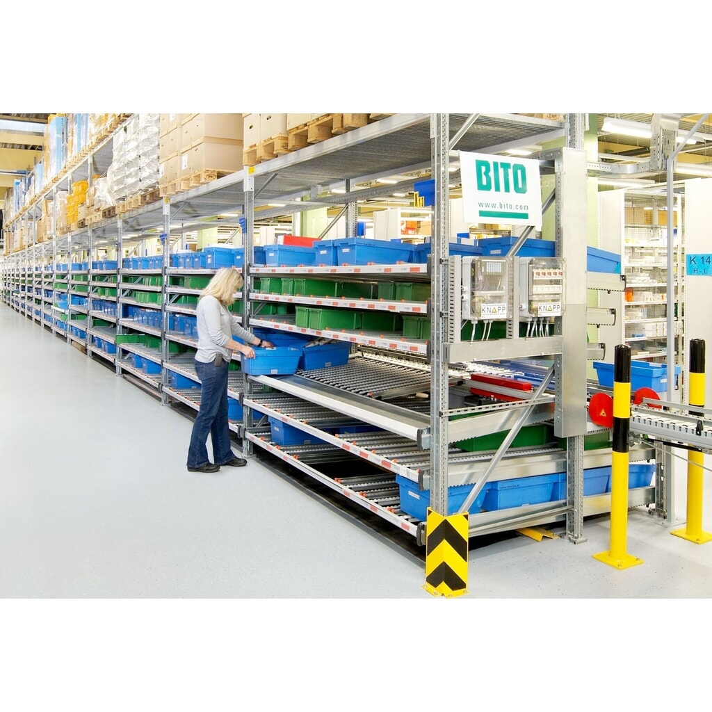 Kit complet de rayonnages dynamiques pour marchandises Bito, HxlxP 2.000 x 1.470 x 1.300 mm, statique, niveaux d’avance droits N° de l'image du produit 2 : Kit complet de rayonnages dynamiques pour marchandises Bito, HxlxP 2.000 x 1.470 x 1.300 mm, statique, niveaux d’avance droits