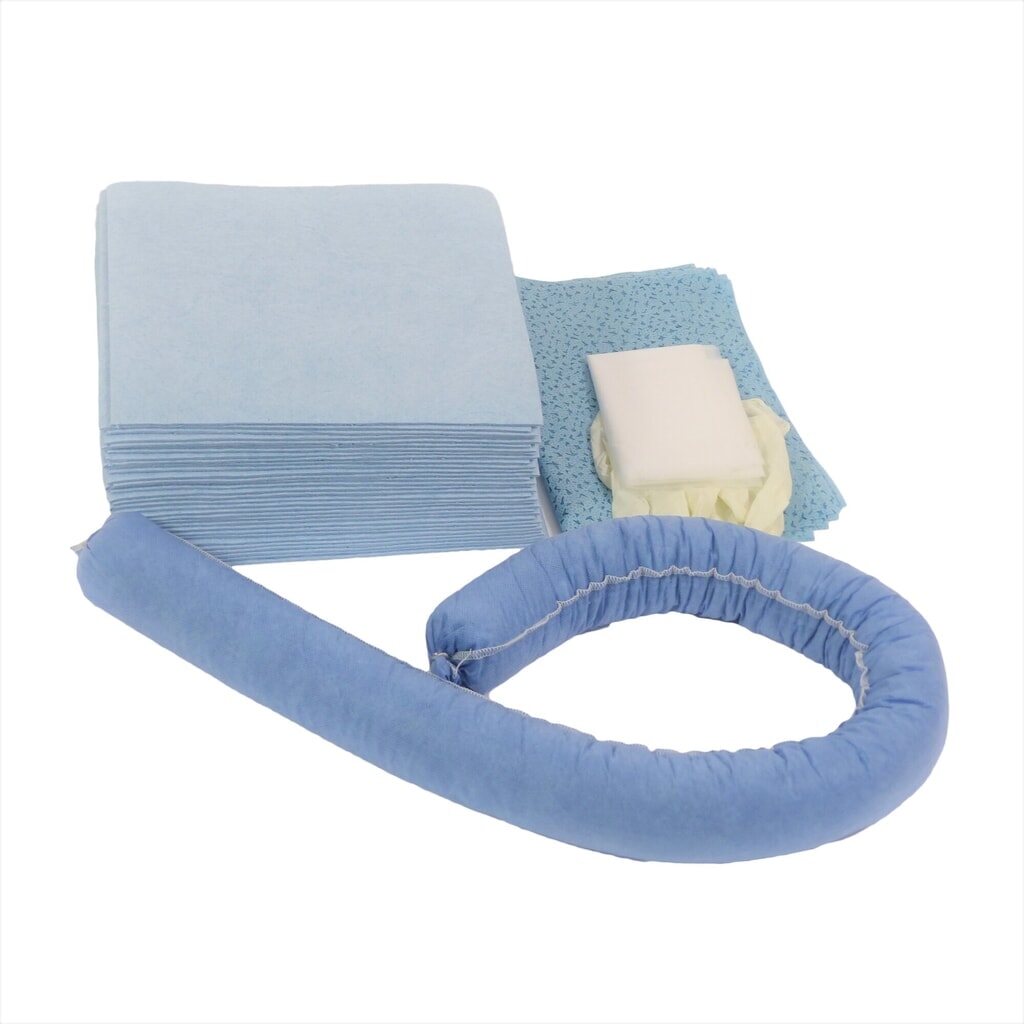 Kit d'urgence dans un sac en PVC, huile, capacité d'absorption 20 l, bleu N° de l'image du produit 2 : Kit d'urgence dans un sac en PVC, huile, capacité d'absorption 20 l, bleu