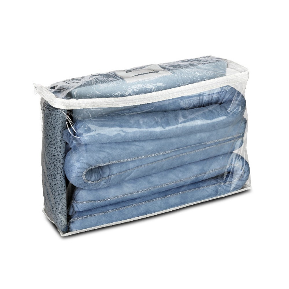 Illustration du produit: Kit d’urgence pour huiles, capacité d’absorption 50 litres, sacoche en PVC
