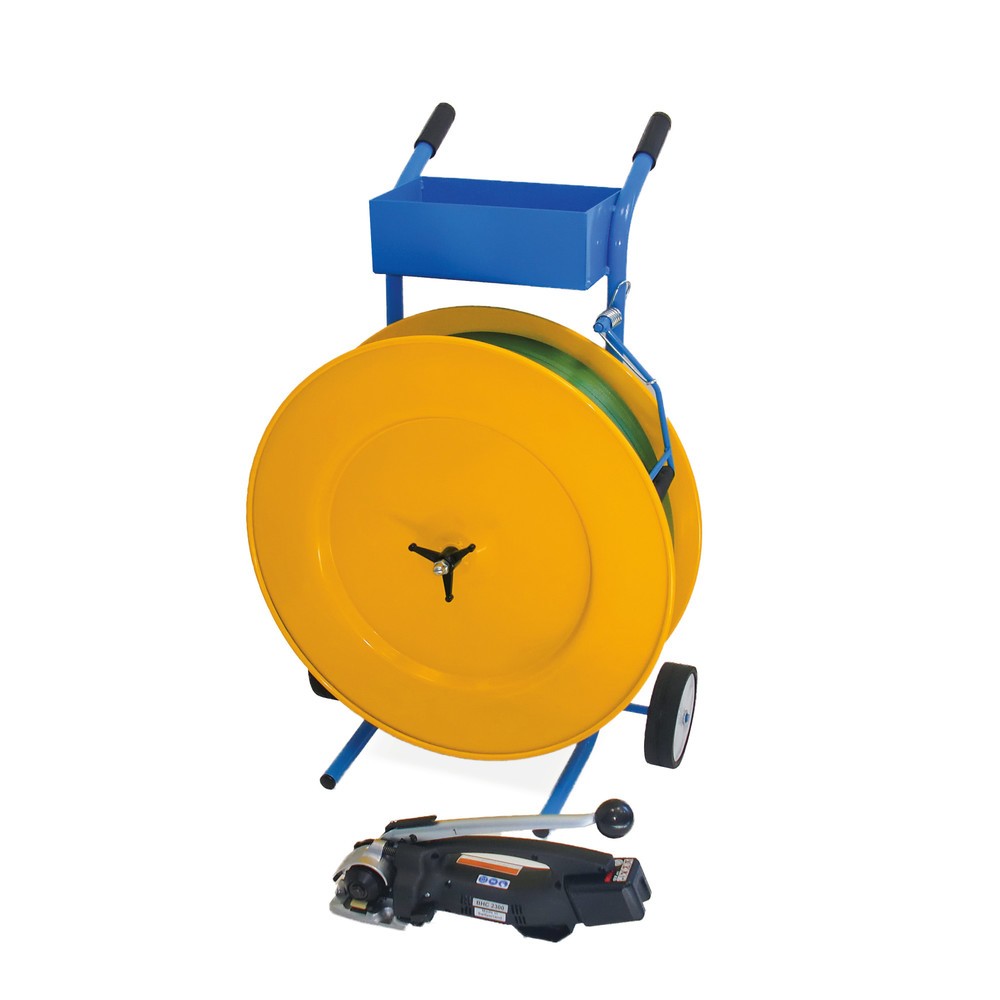Illustration du produit: Kit de cerclage Confort pour feuillard PET, utilisation prolongée, pour largeur de feuillard 16 mm