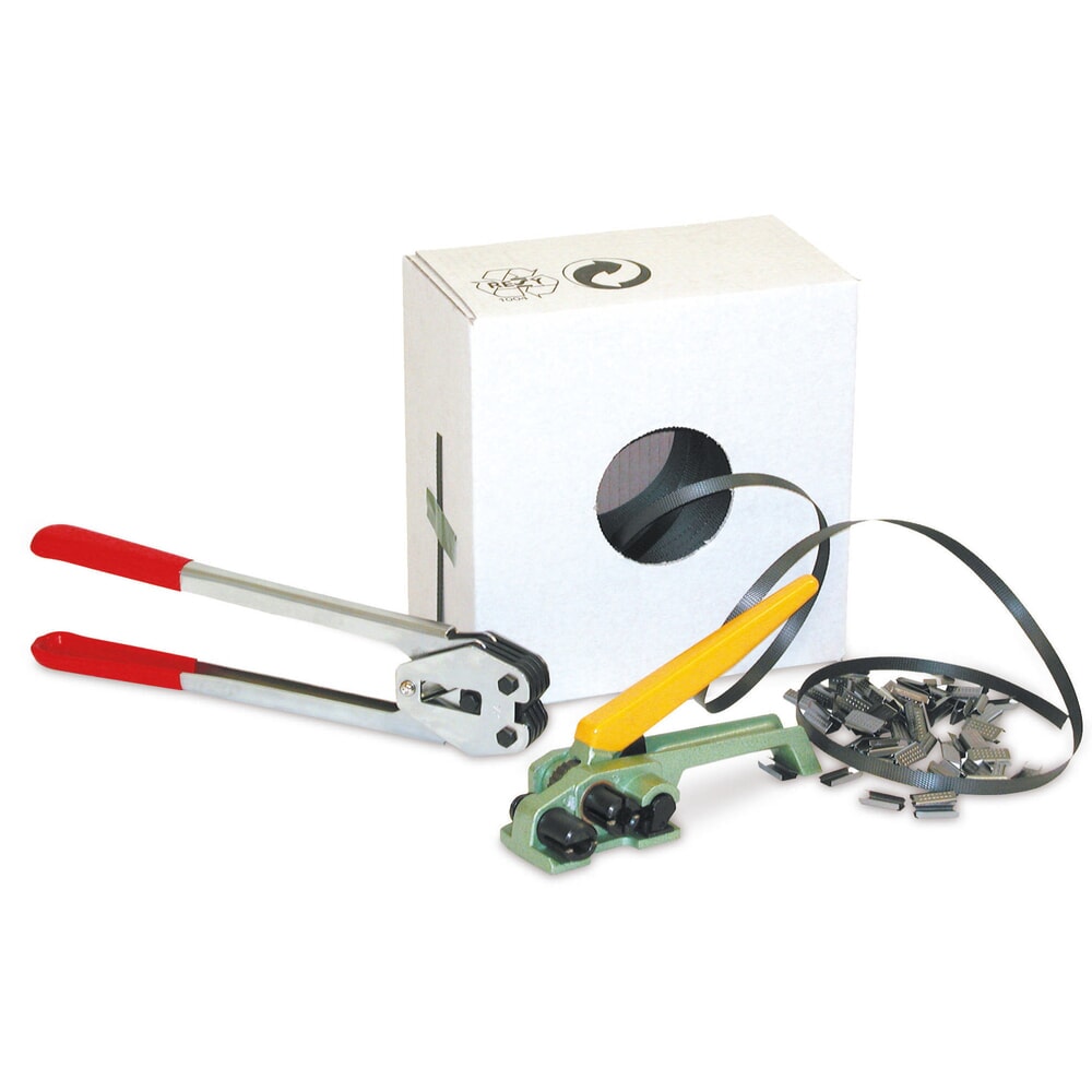 N° de l'image du produit 1 : Kit de cerclage débutant pour feuillard PP, pour largeur de feuillard 13 mm