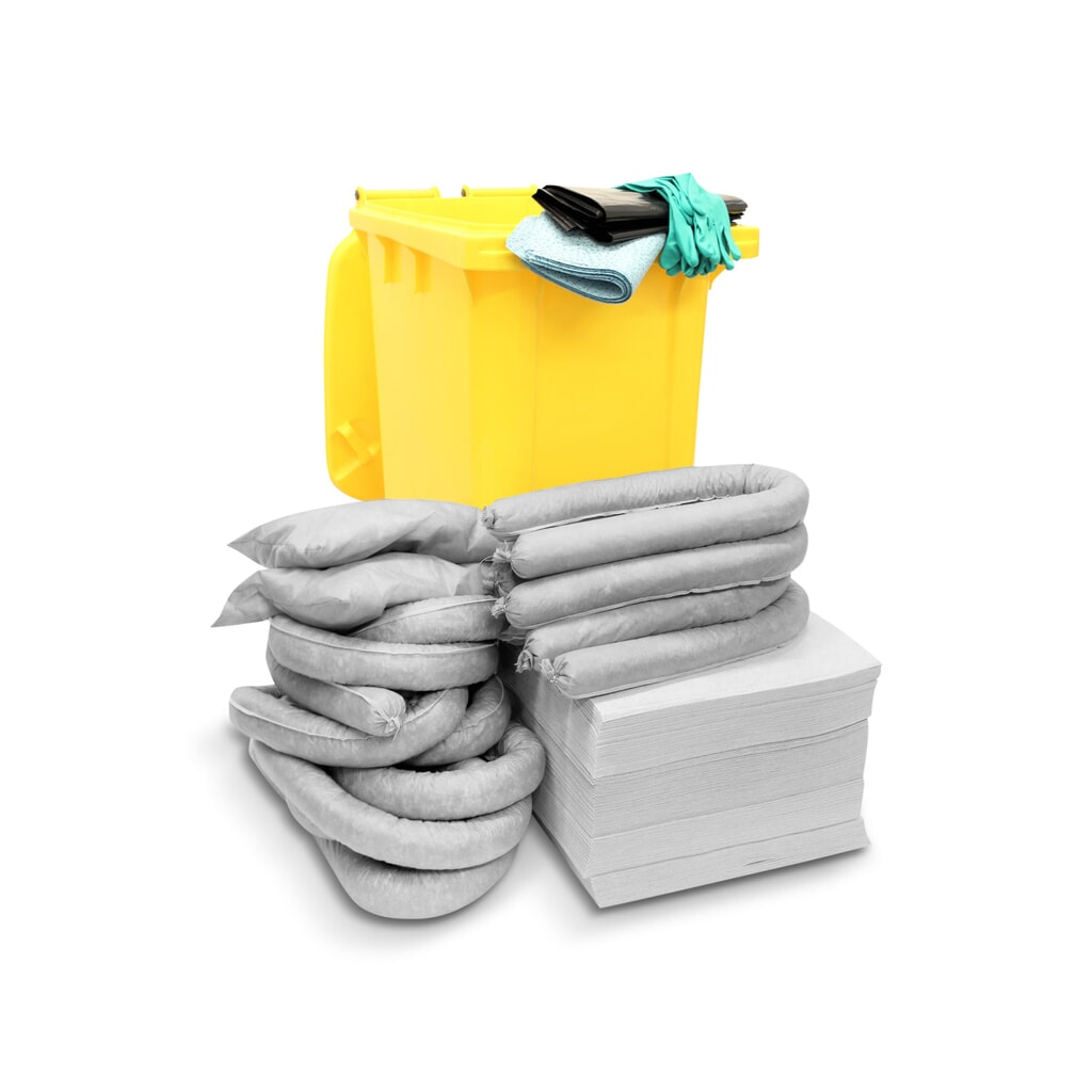 Kit d’urgence Universel, cuve à roulettes, contenance 200 l, grise Illustration du produit: Kit d’urgence Universel, cuve à roulettes, contenance 200 l, grise