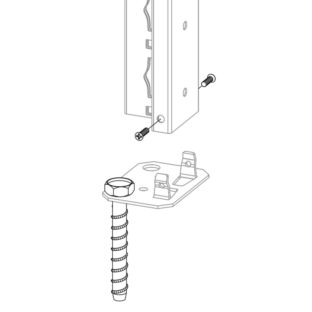 Illustration du produit: Kit de fixation au sol pour rayonnage à dossiers / tablettes SCHULTE avec système enfichable