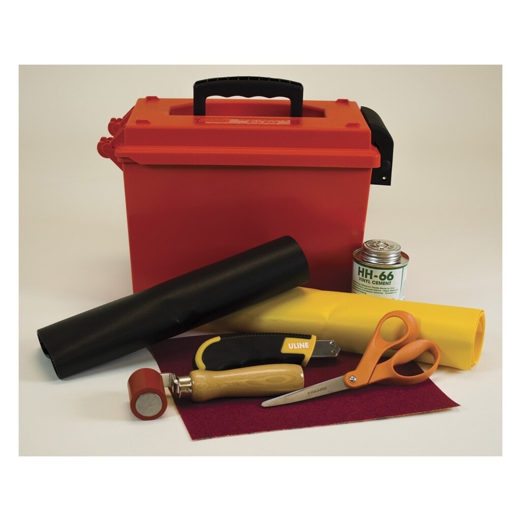Kit de réparation Justrite QuickBerm®, kit avec revêtement en PVC pour tissu Illustration du produit: Kit de réparation Justrite QuickBerm®, kit avec revêtement en PVC pour tissu