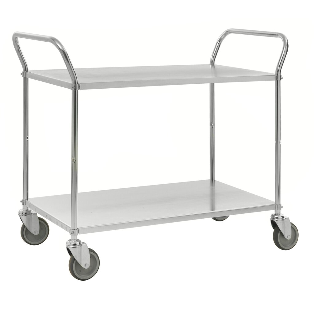 Illustration du produit: Kongamek Chariot à plateaux, capacité de charge 250 kg, 2 tablettes, HxlxP 940 x 480 x 1 080 mm