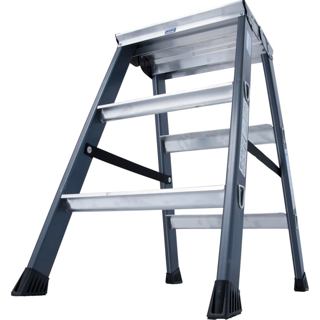 KRAUSE® Escabeau double à marches SePro D, anodisé 2x3 marches N° de l'image du produit 2 : KRAUSE® Escabeau double à marches SePro D, anodisé 2x3 marches