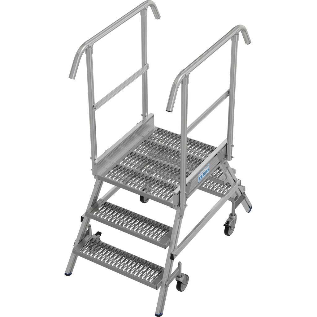 Échelle à plate-forme mobile KRAUSE® STABILO, accès double face, grille de profil R13, 2 x 3 marches Illustration du produit: Échelle à plate-forme mobile KRAUSE® STABILO, accès double face, grille de profil R13, 2 x 3 marches