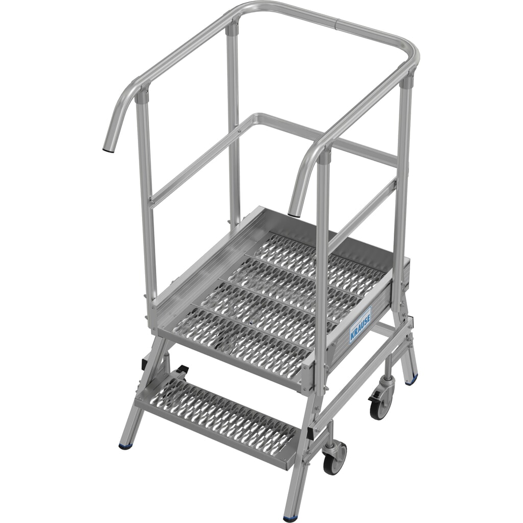 Illustration du produit: Échelle à plate-forme mobile KRAUSE® STABILO, accès unilatéral, grille de profil R13, 2 marches
