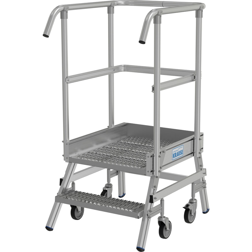 N° de l'image du produit 2 : Échelle à plate-forme mobile KRAUSE® STABILO, accès unilatéral, grille de profil R13, 2 marches