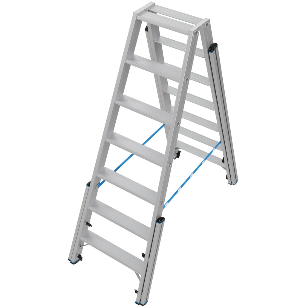 Échelle télescopique KRAUSE® STABILO avec marches, accès double face, 2 x 7 marches N° de l'image du produit 3 : Échelle télescopique KRAUSE® STABILO avec marches, accès double face, 2 x 7 marches
