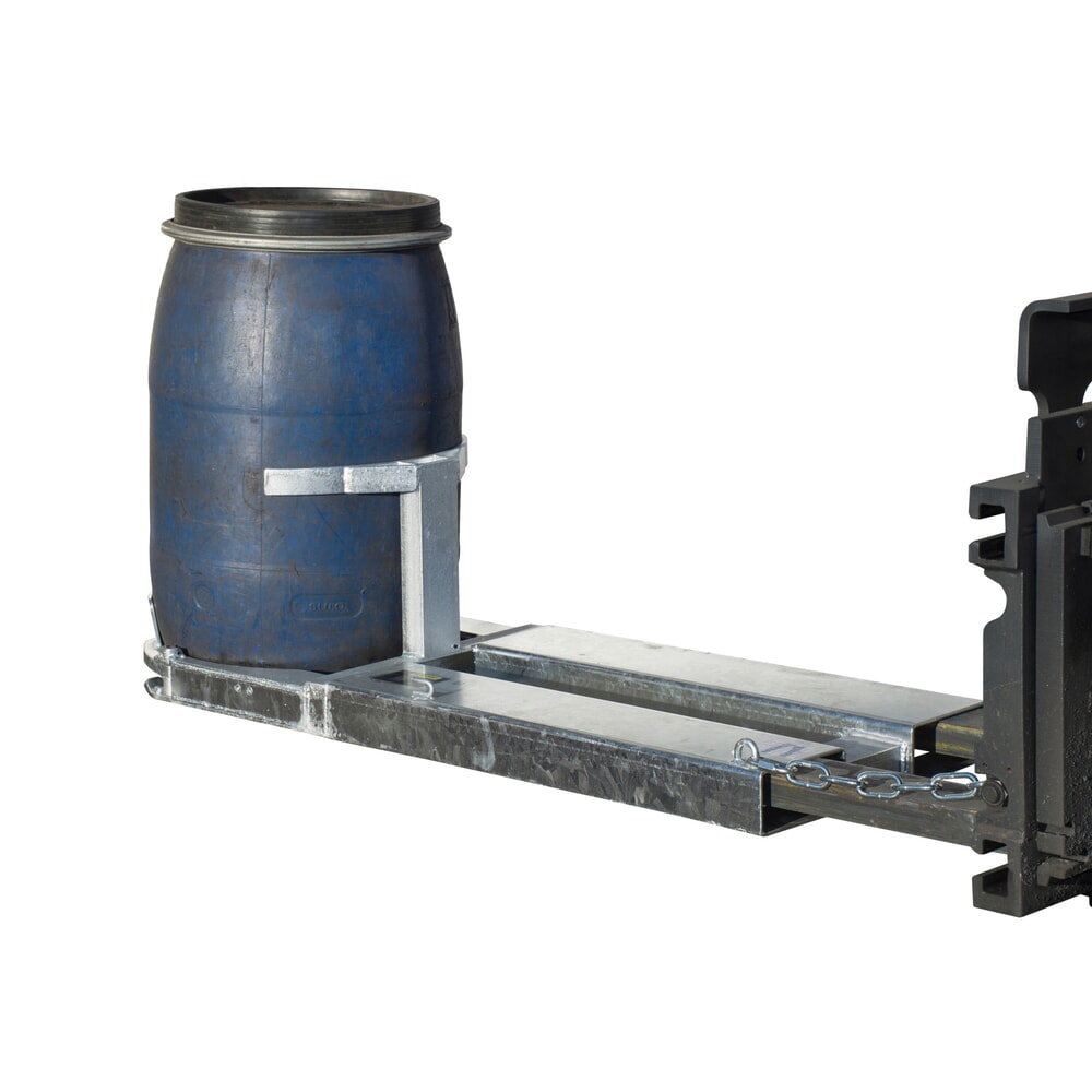 N° de l'image du produit 2 : Bauer® pince à fûts FH-I 120 pour fûts en plastique, accessoire pour chariot élévateur, galvanisée à chaud